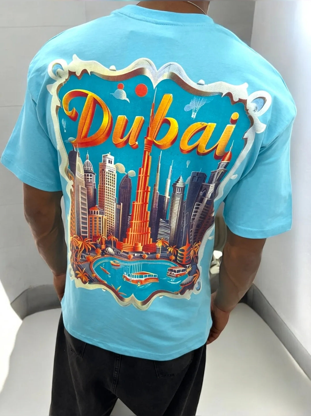 Dubai Skyline Tee Blue