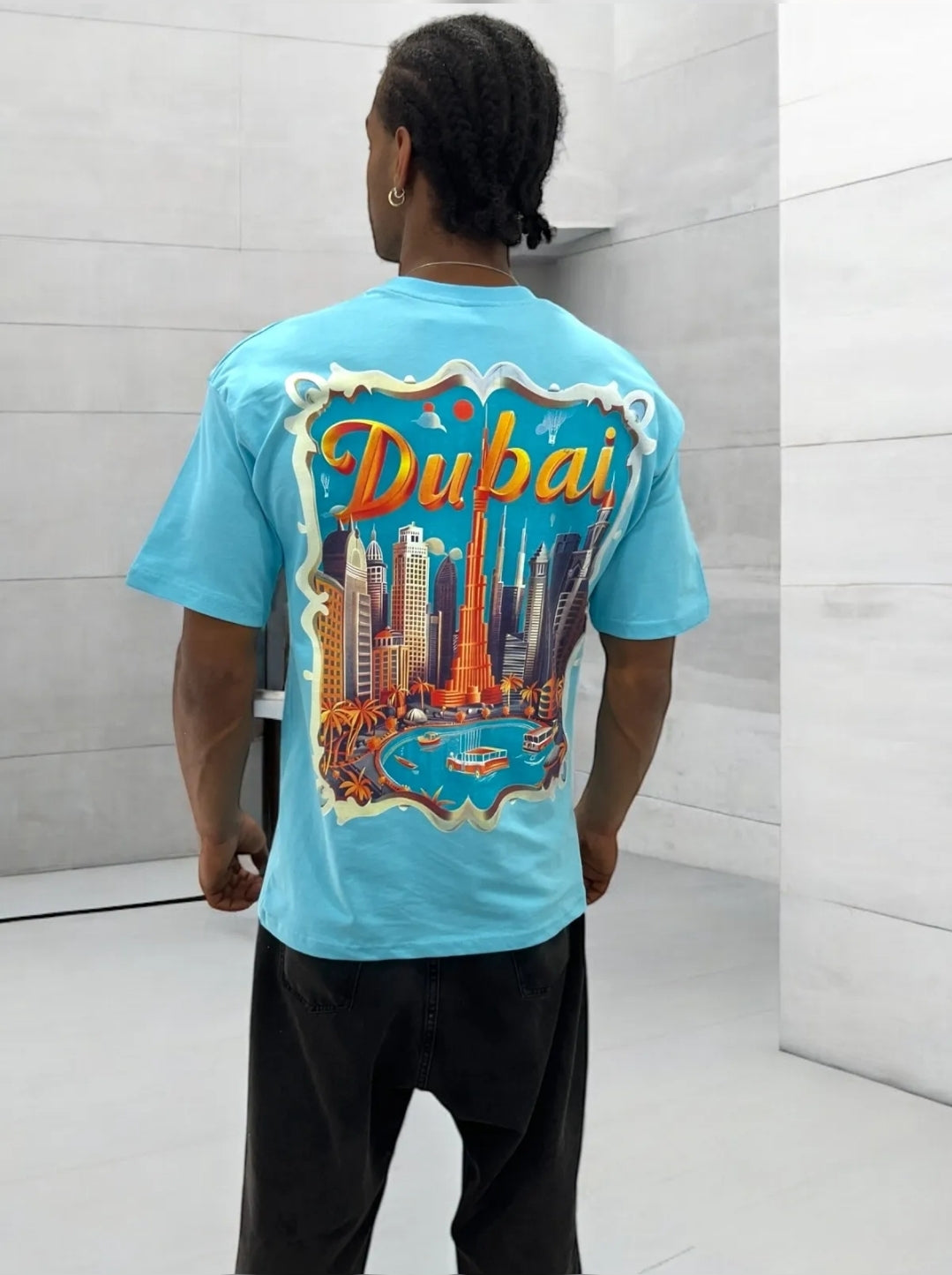 Dubai Skyline Tee Blue