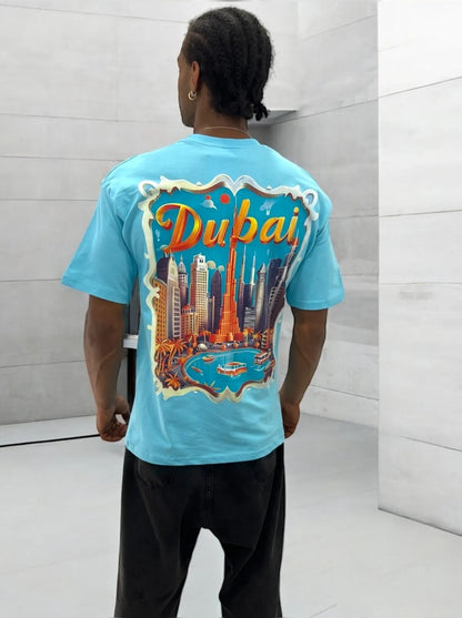 Dubai Skyline Tee Blue