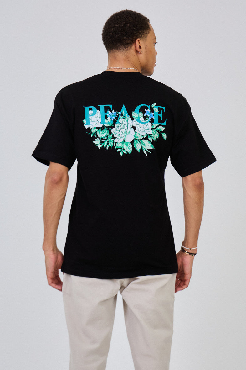 Peace Bloom Tee - Black