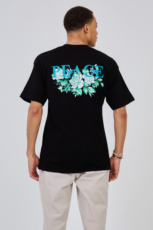 Peace Bloom Tee - Black