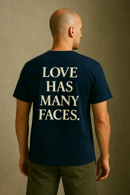 Love Has Many Faces T-shirt - Marineblauw