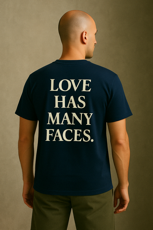Love Has Many Faces T-shirt - Marineblauw