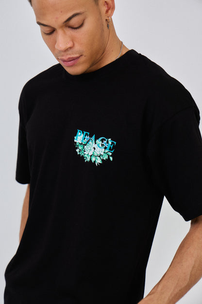 Peace Bloom Tee - Black