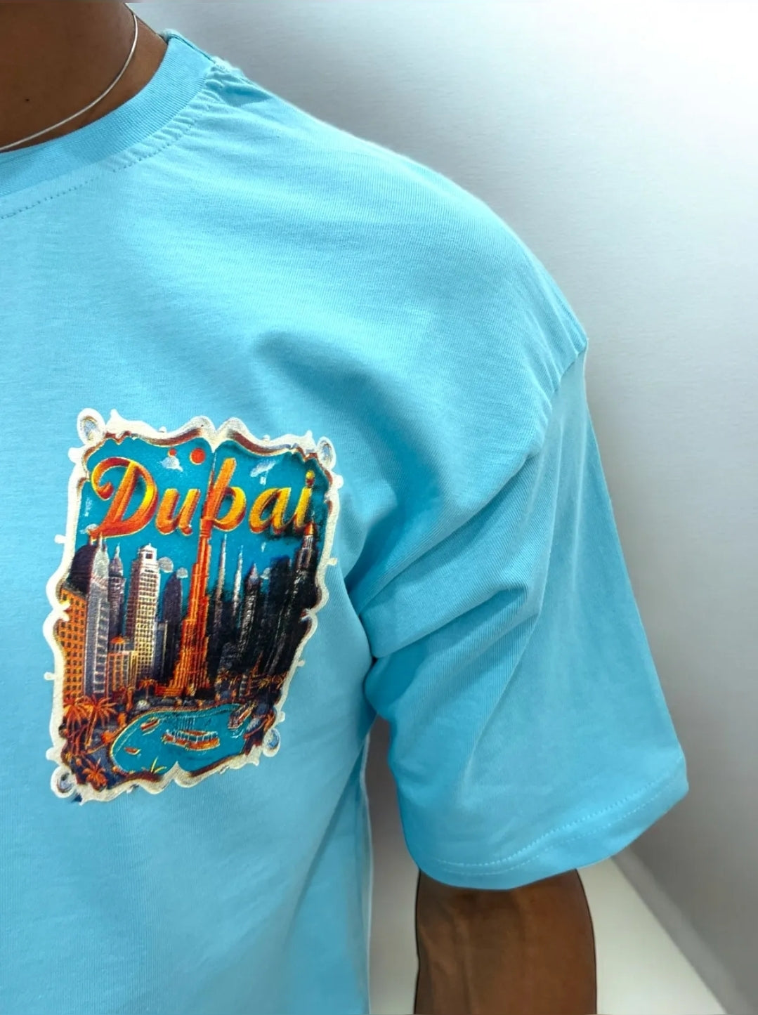 Dubai Skyline Tee Blue