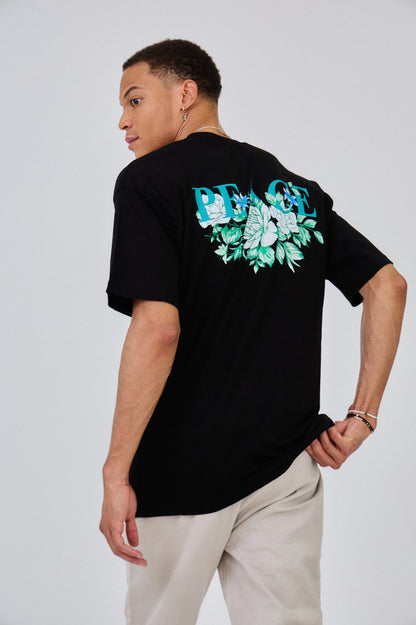Peace Bloom Tee - Black