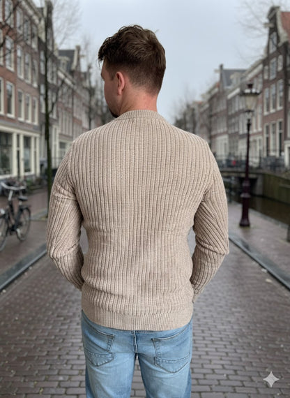 The Aran Knit Sweater Beige