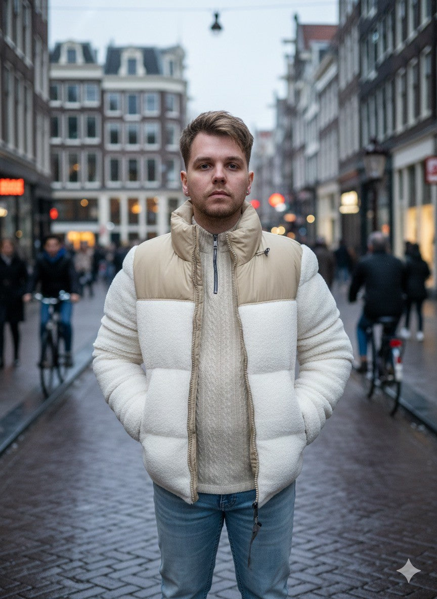 Teddy Pufferjas Beige